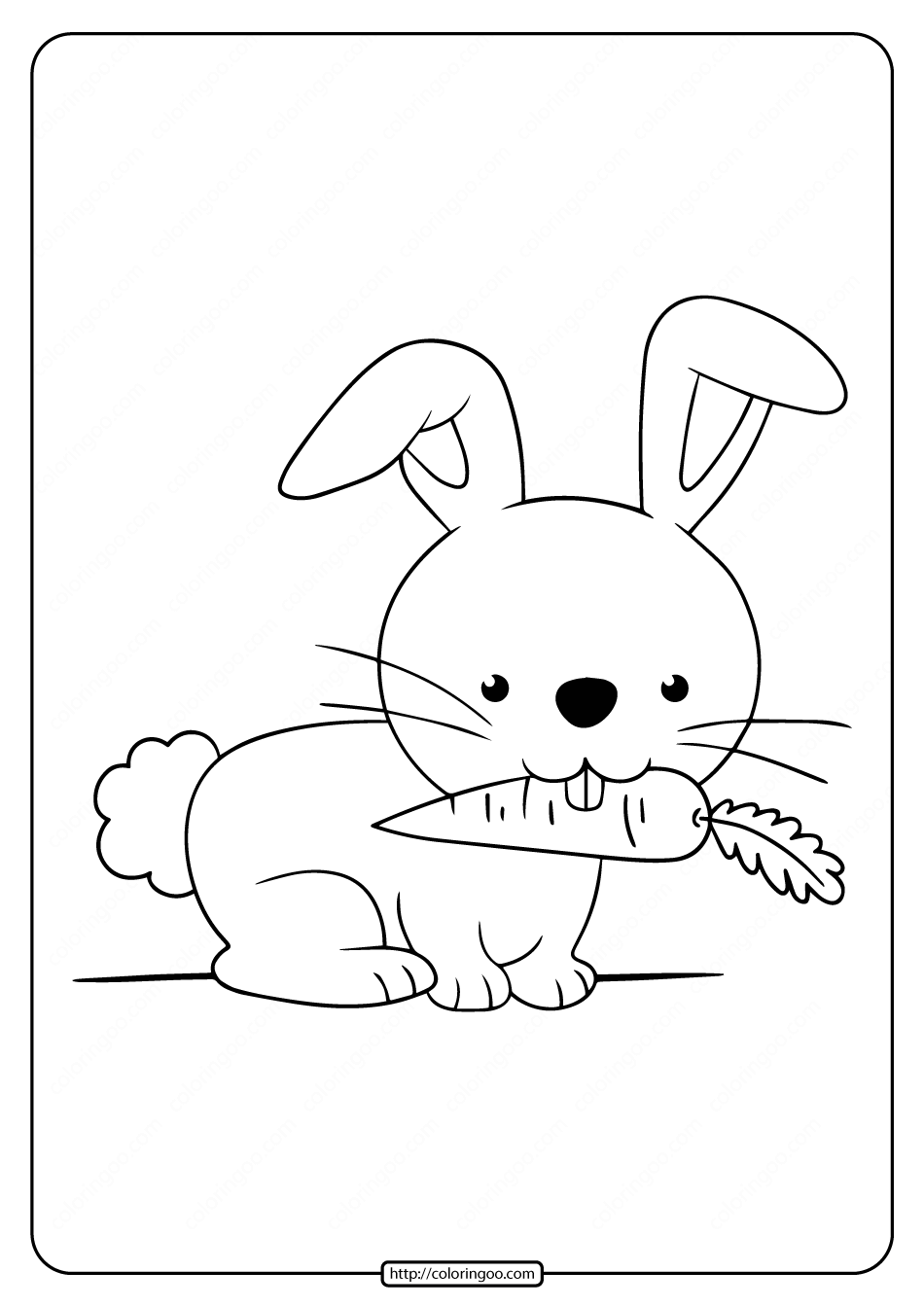 printable rabbit eat carrot coloring pages