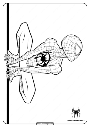 printable spiderman on the wall coloring page