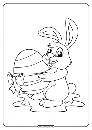 rabbit with big easter egg coloring page