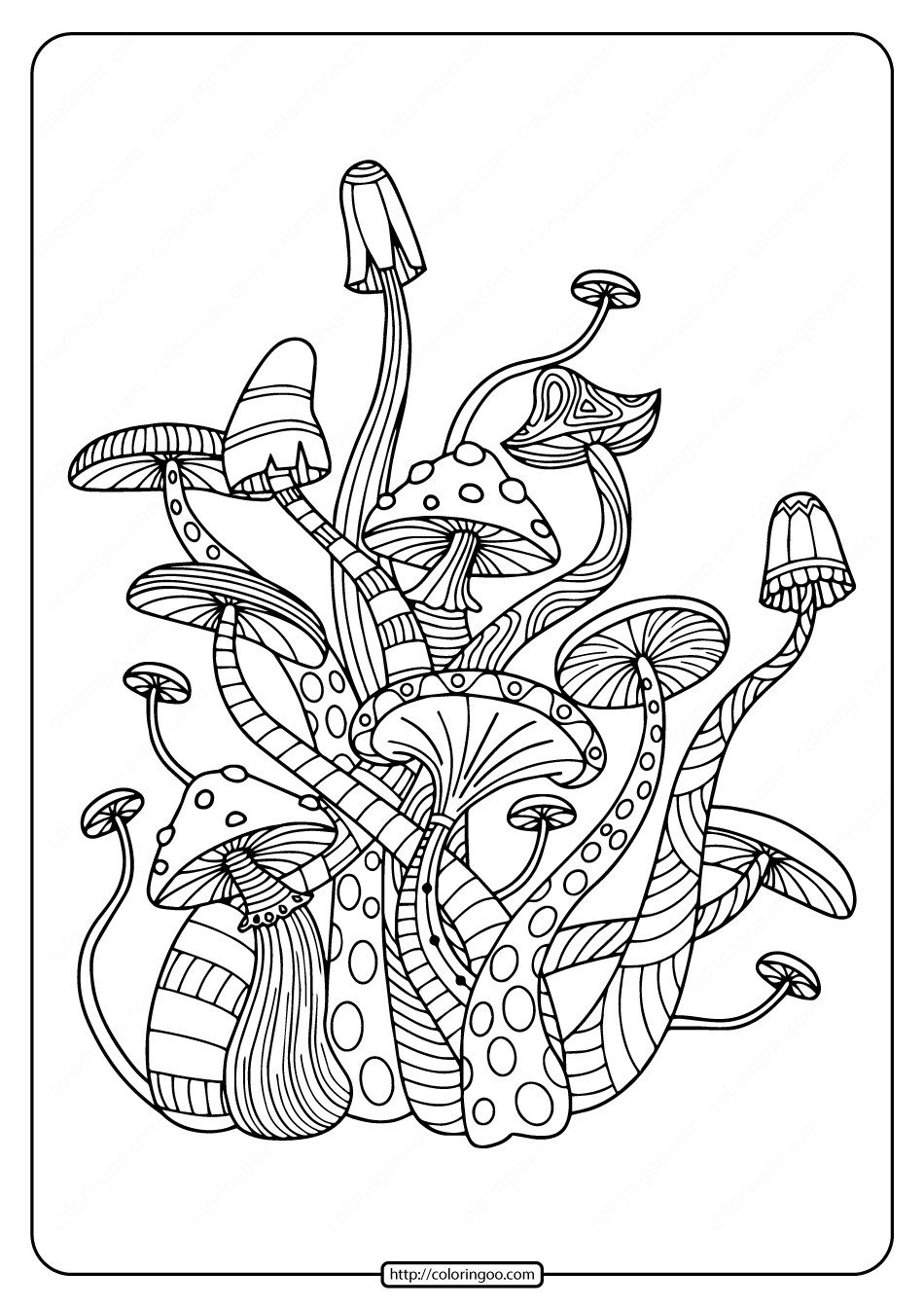 amazing mushrooms pdf coloring pages