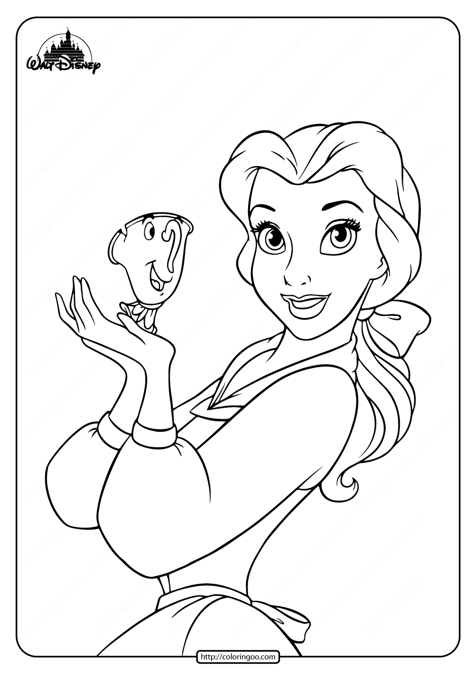 free printable belle coloring pages for kids
