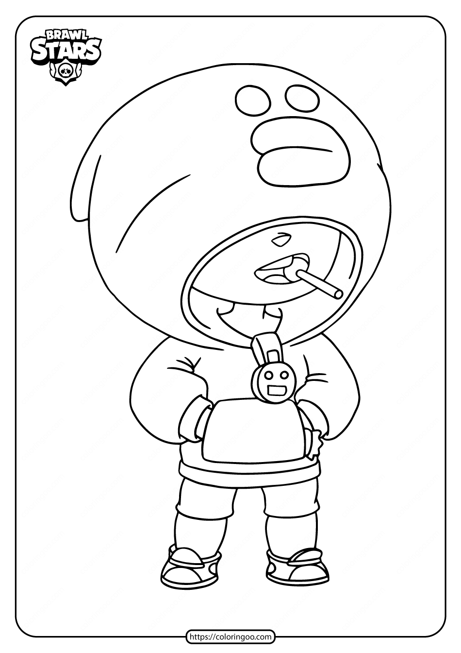 free printable brawl stars leon coloring pages