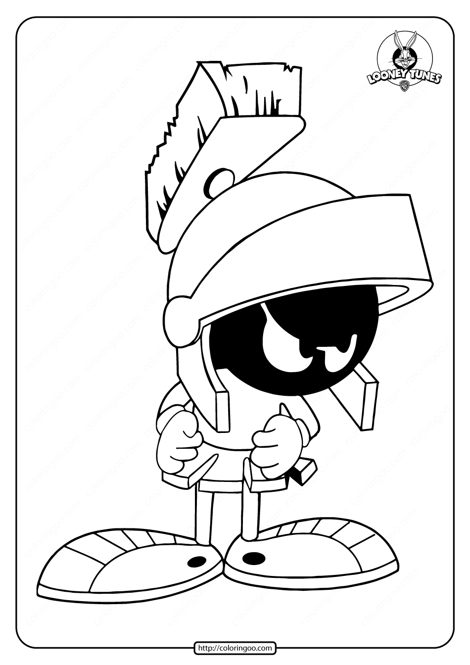 looney tunes marvin the martian coloring page