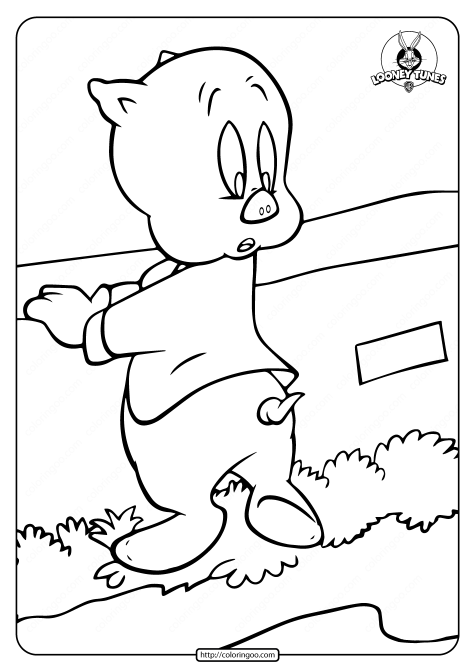 looney tunes porky pig coloring page