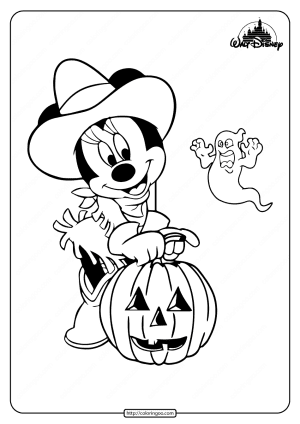 minnie mouse with pumpkin coloring pages