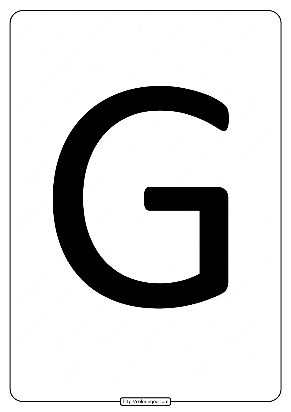 printable a4 size uppercase letters g worksheet