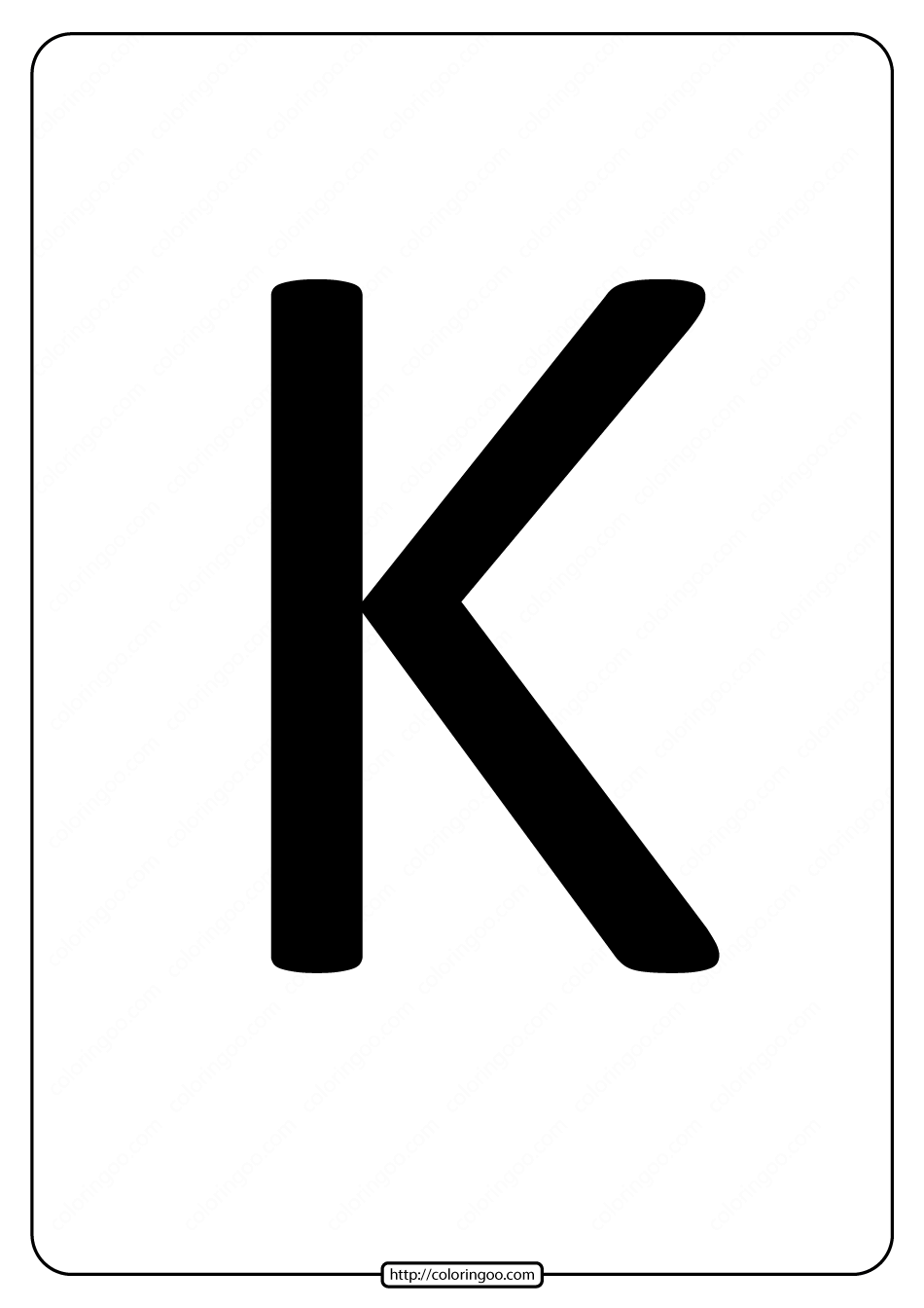 printable a4 size uppercase letters k worksheet