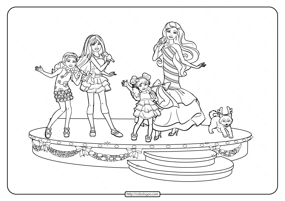 printable barbie perfect christmas coloring pages 01