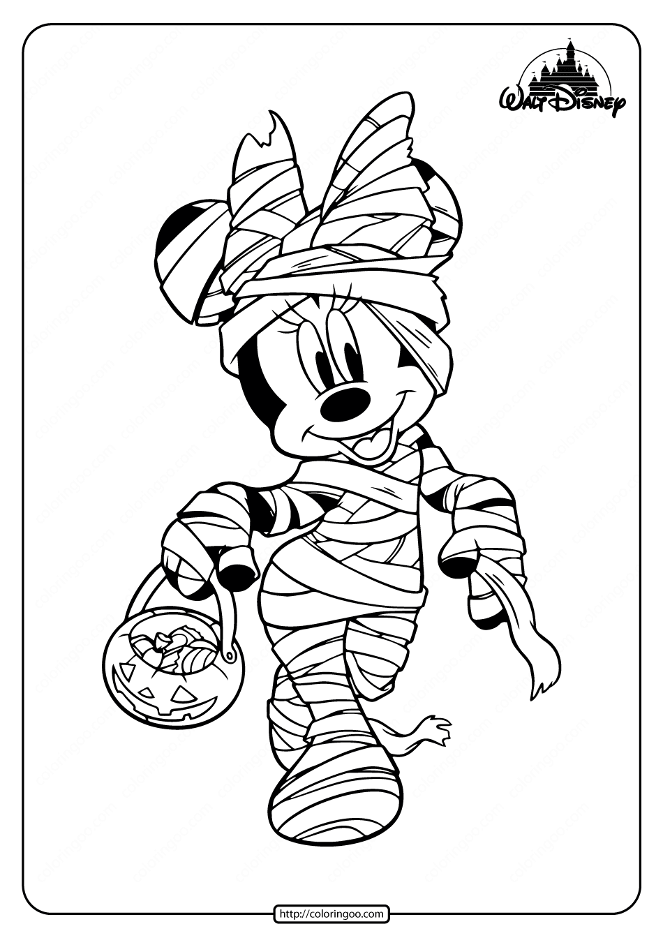 printable minnie mouse halloween coloring pages