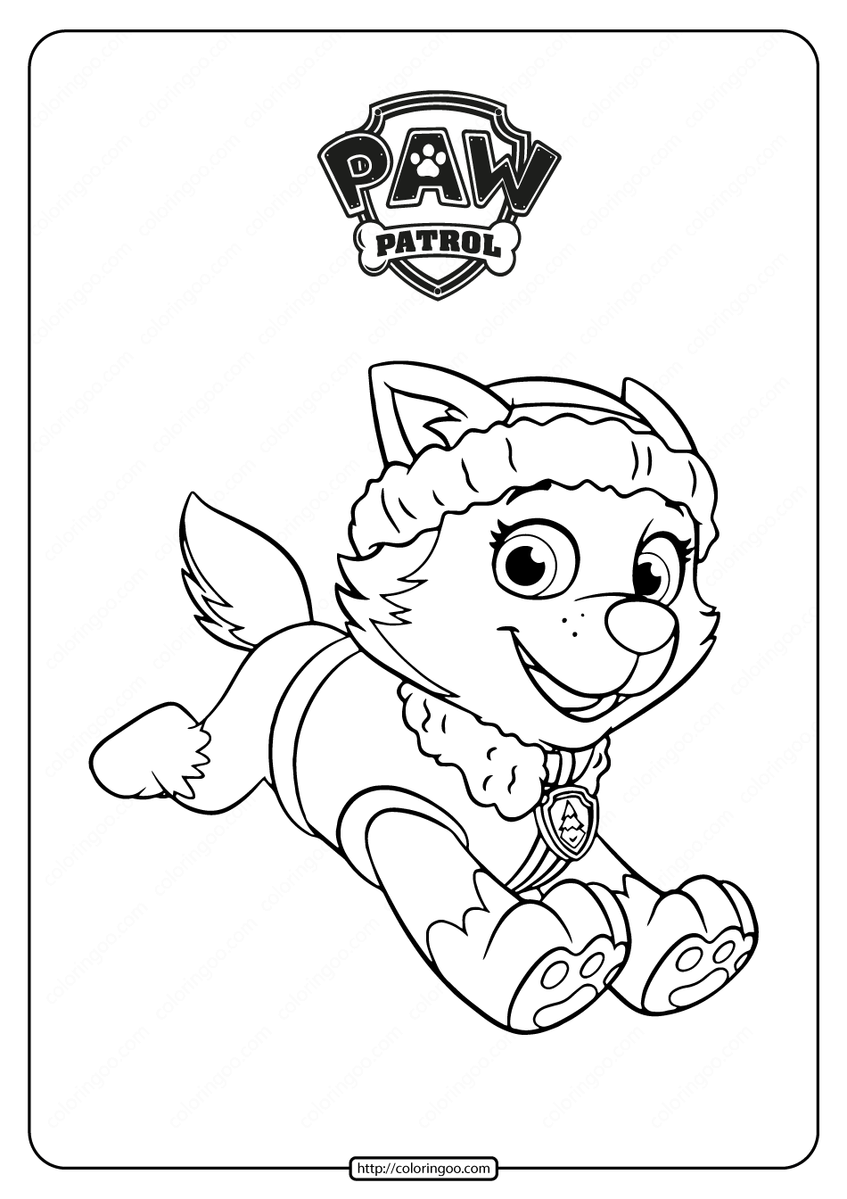 printable paw patrol everest coloring pages