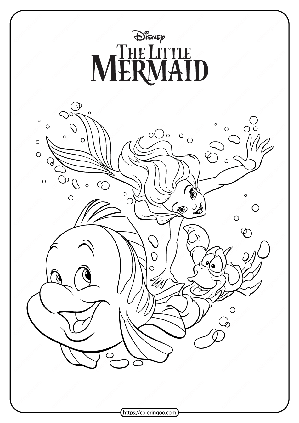 printable the little mermaid coloring pages
