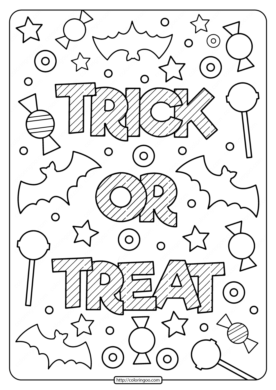 printable trick or treat coloring pages