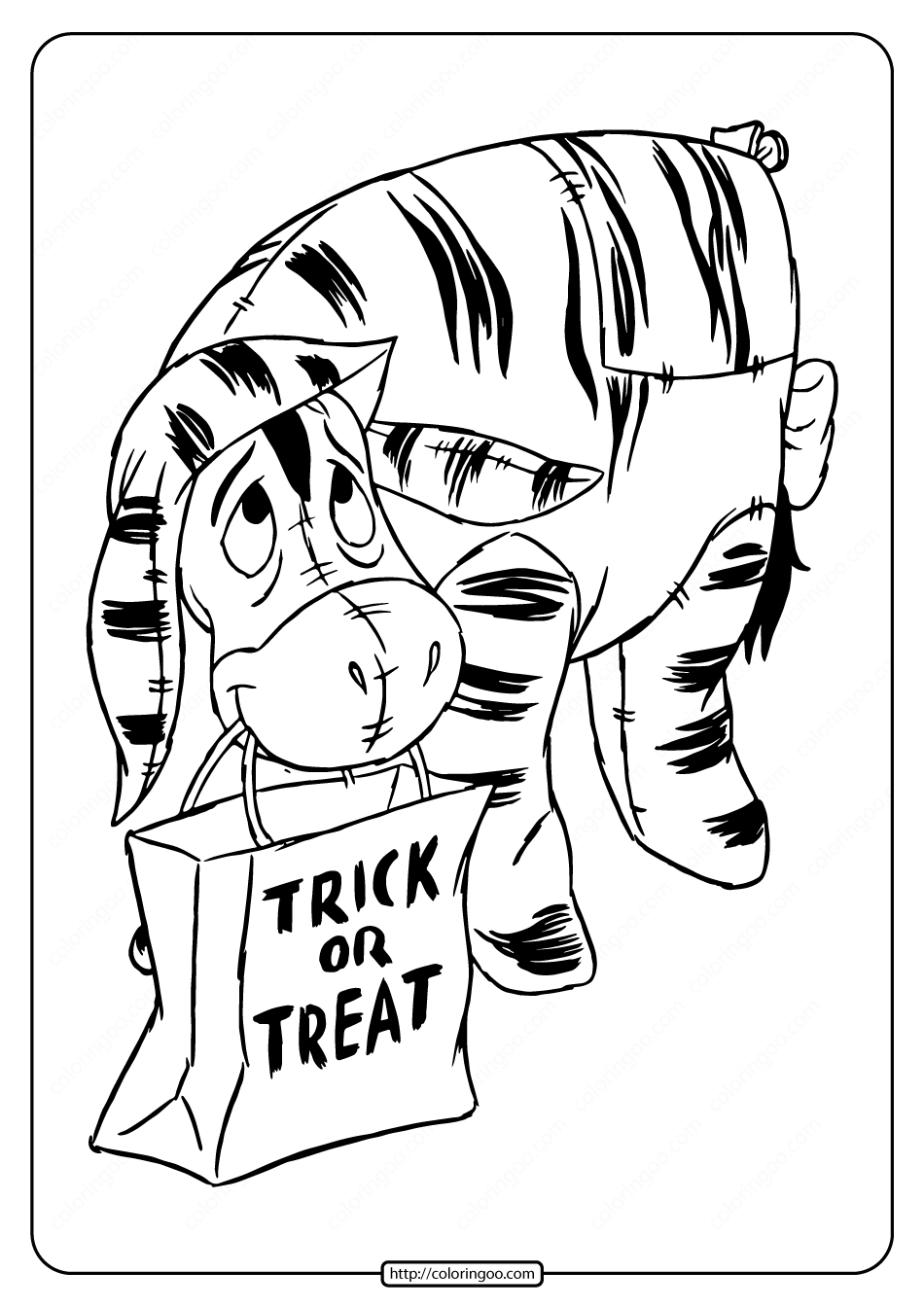 printables trick or treat coloring pages