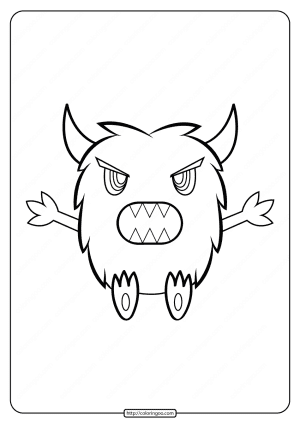 adorable horned monster coloring pages