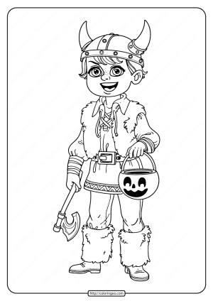 boy in viking costume coloring pages