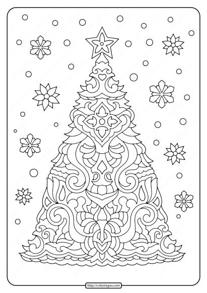 christmas tree adult coloring pages