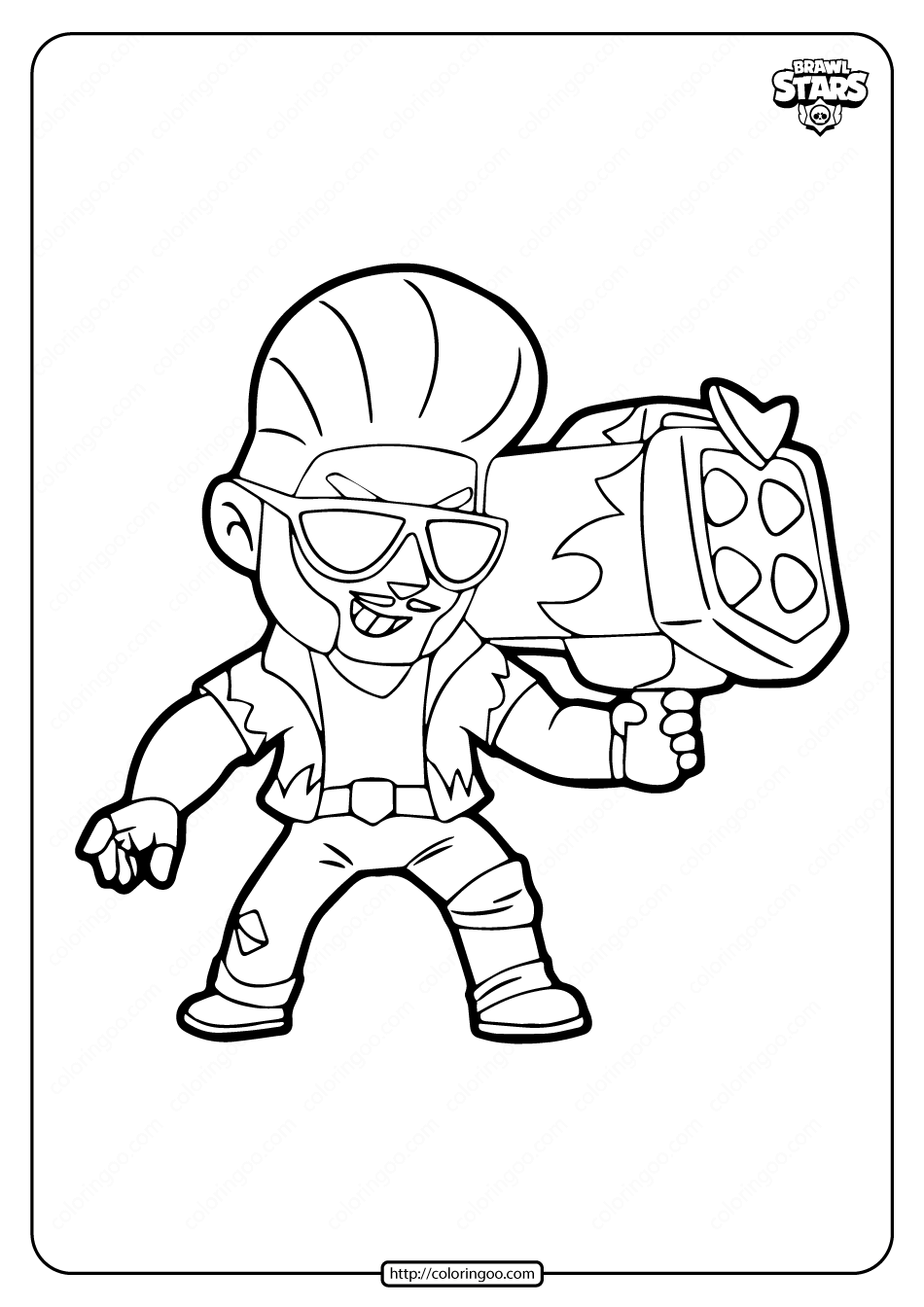 hot rod brock brawl stars coloring pages