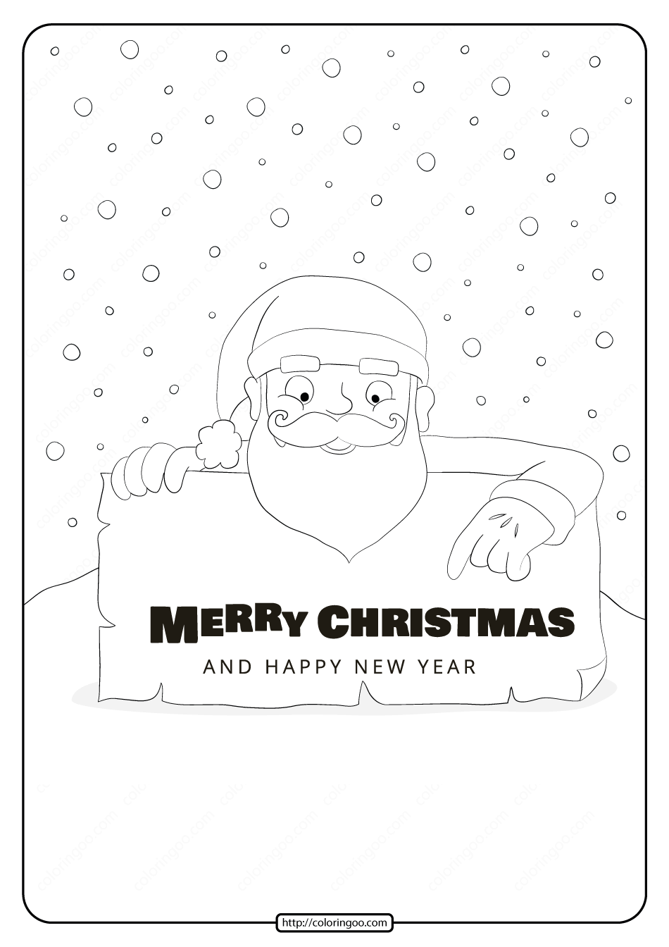 merry christmas and happy new year coloring pages