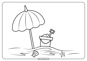 printable beach umbrella coloring pages