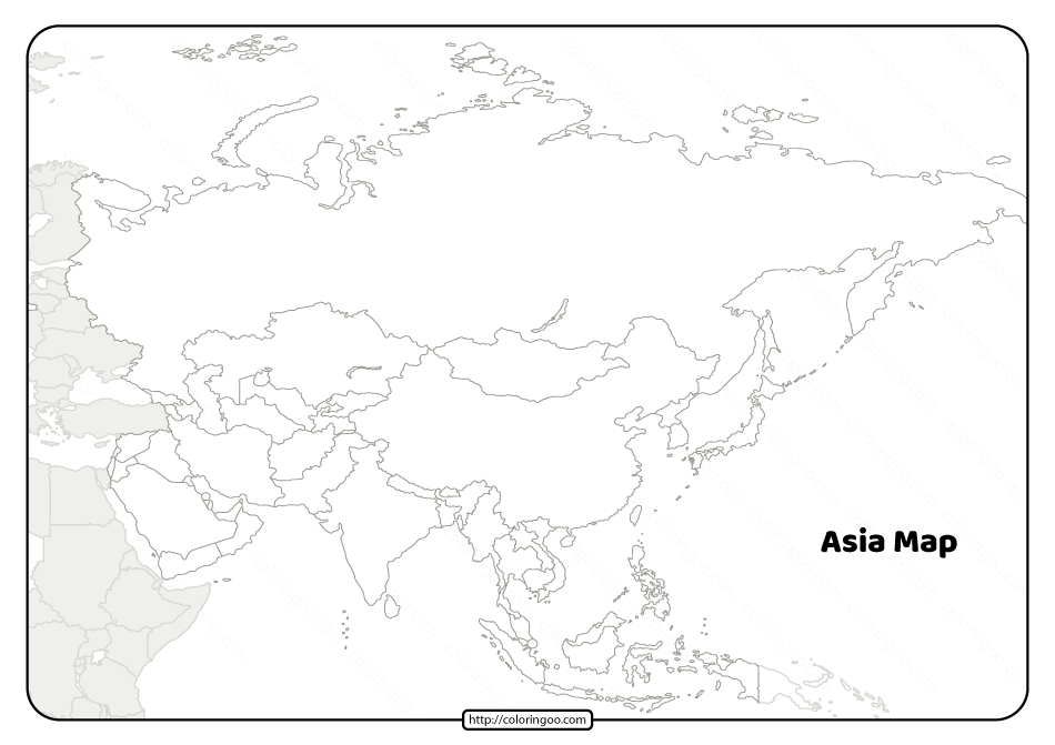 printable blank map of asia countries worksheet
