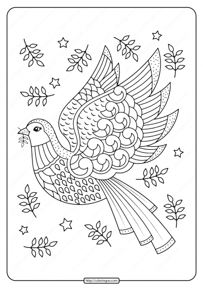 printable dove adult coloring pages