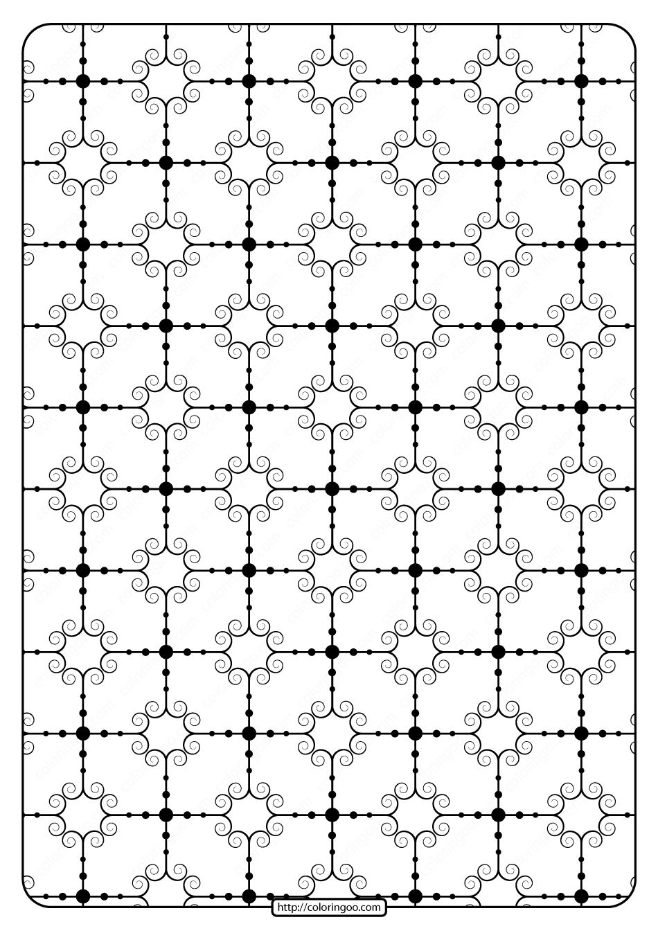 printable geometric pattern pdf coloring page 025