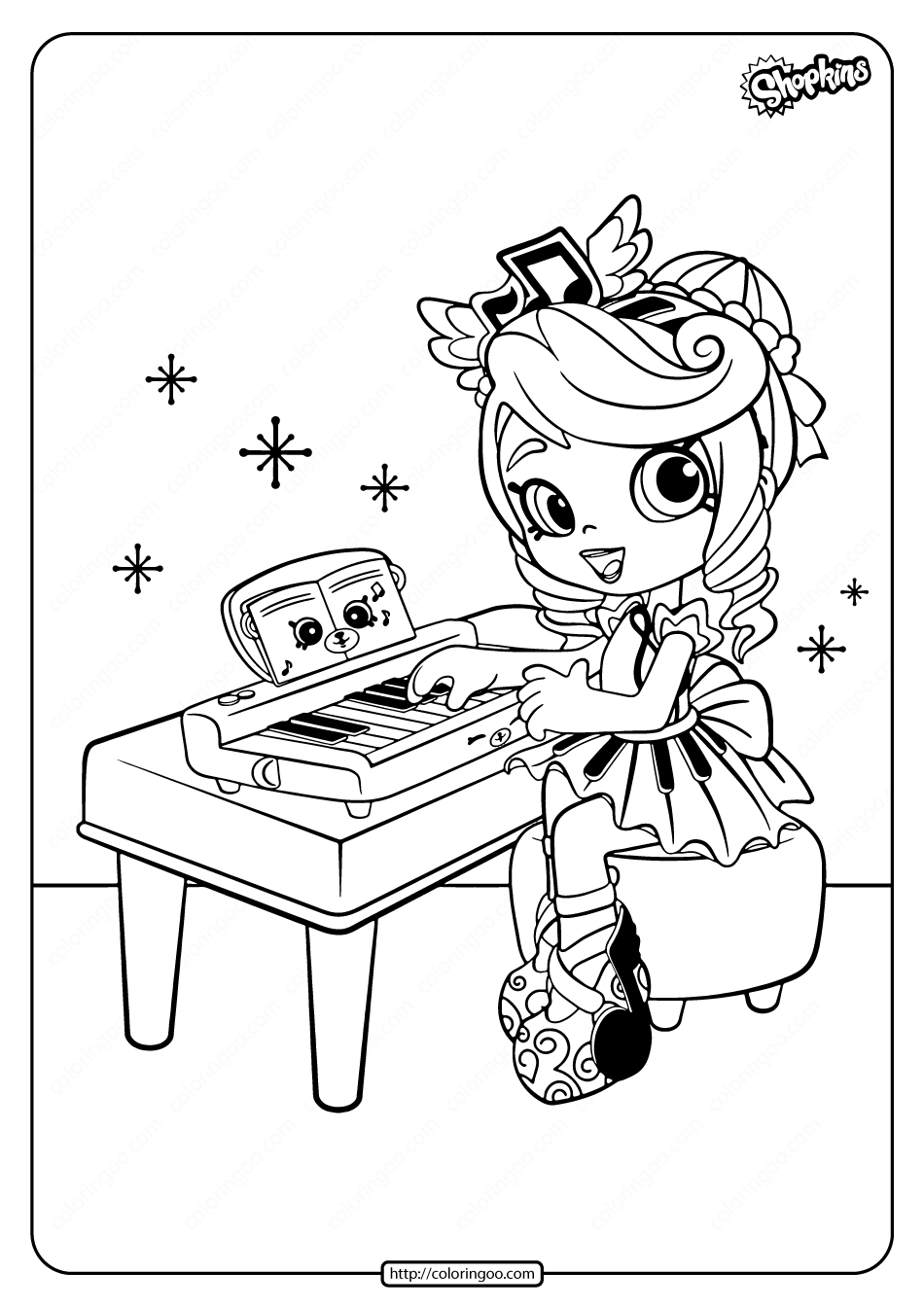 printable shoppies melodine coloring pages