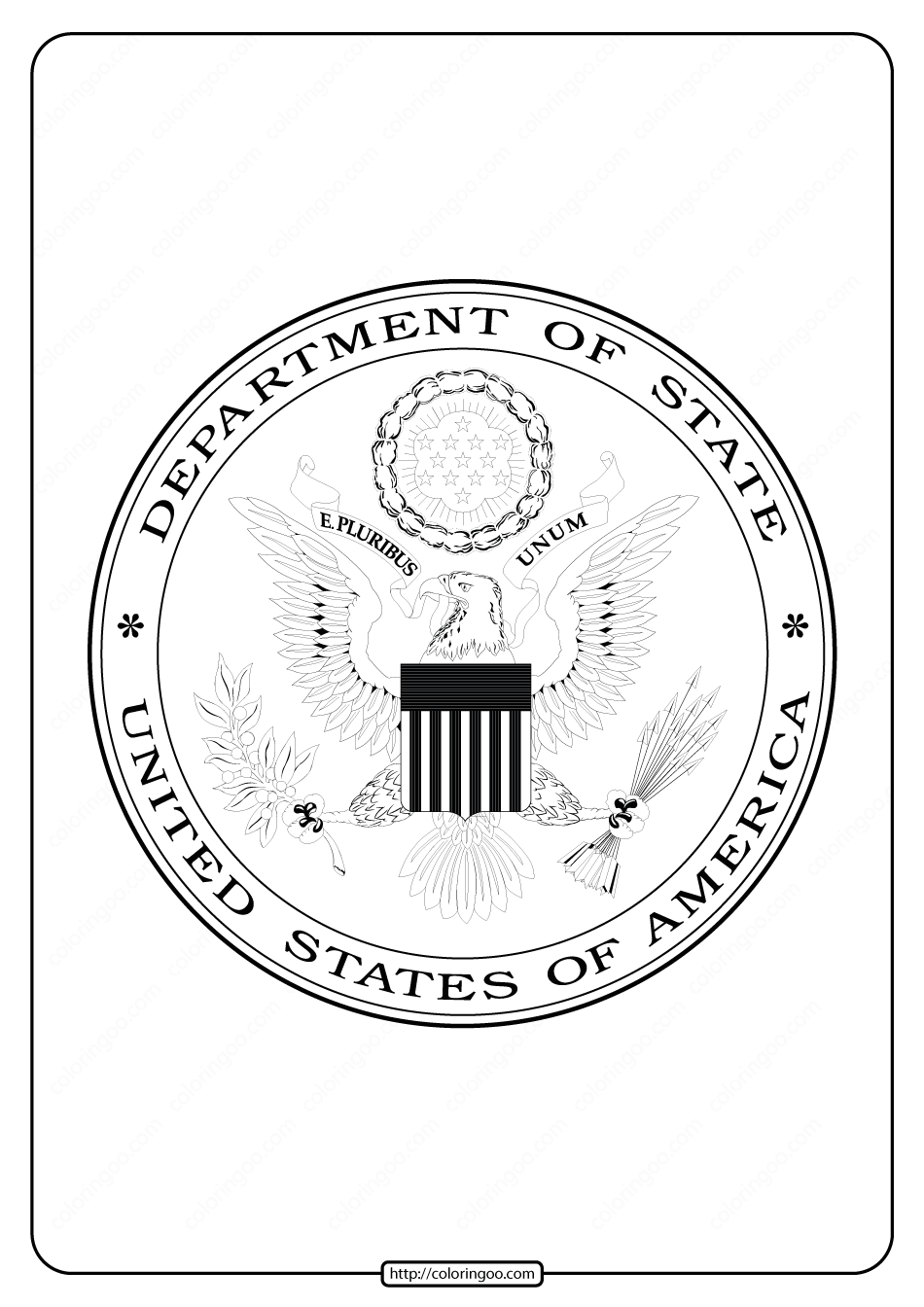 united states of america department of state coloring