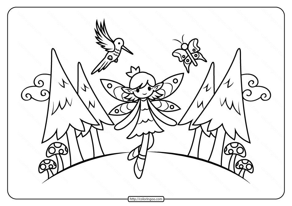 woodland fairy coloring pages