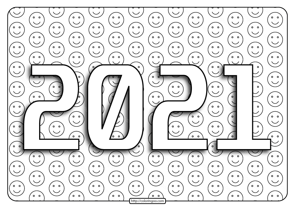 2021 happy new year coloring pages