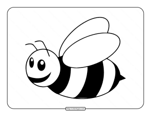 easy bee coloring page