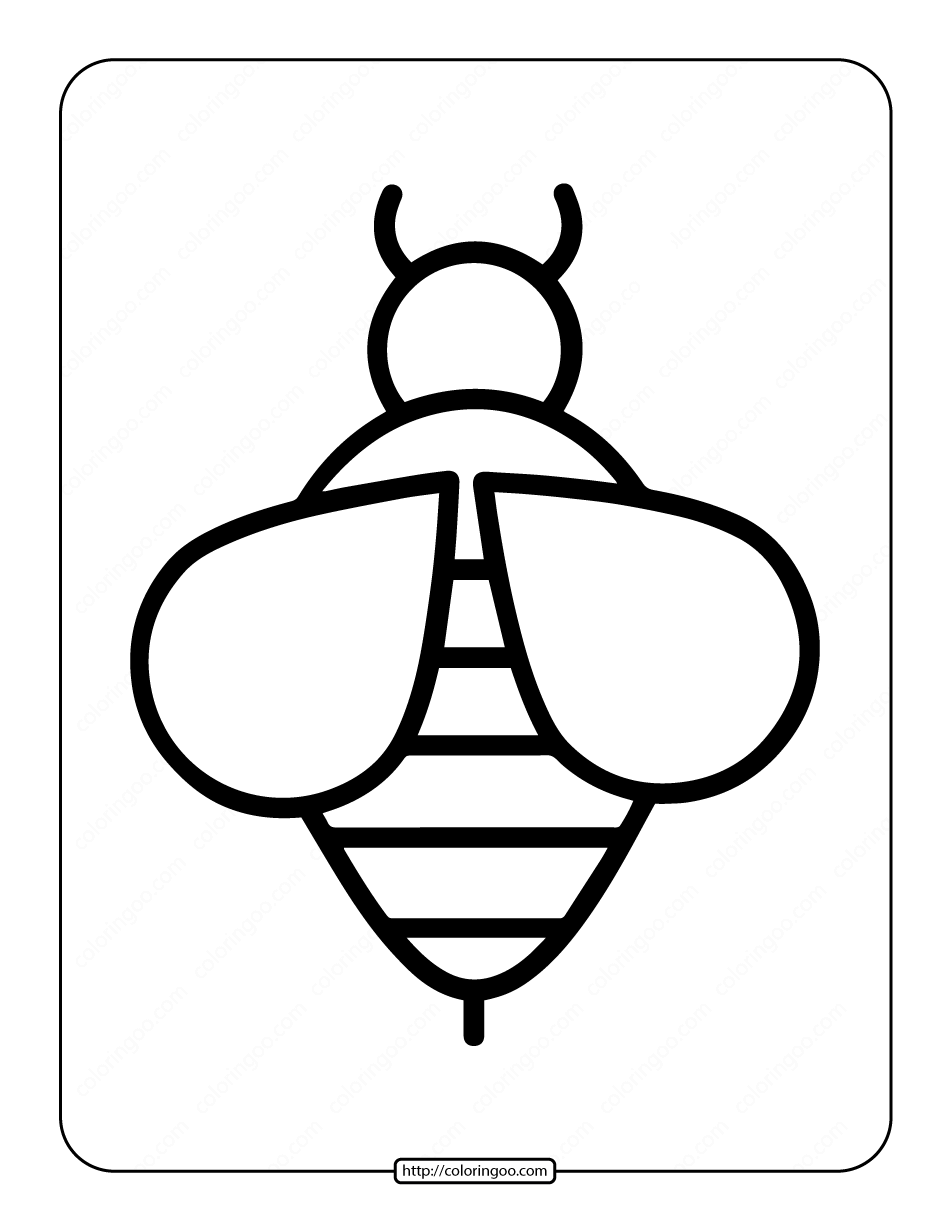 easy bee outline coloring page