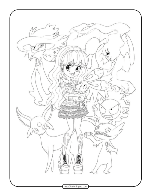 free pokemon monster high coloring pages