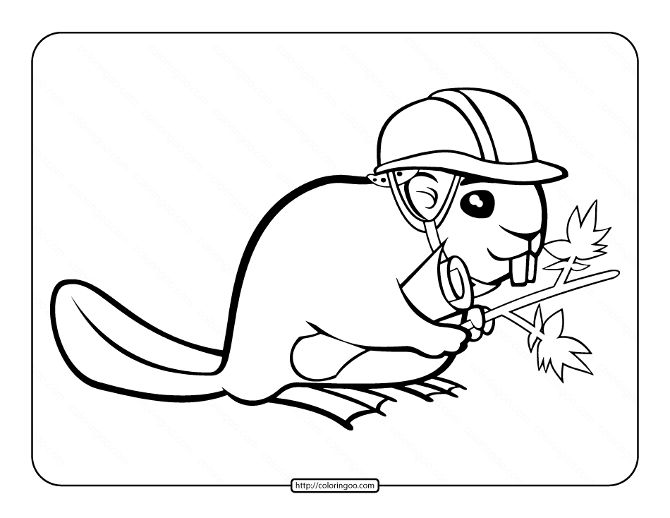 funny beaver coloring page