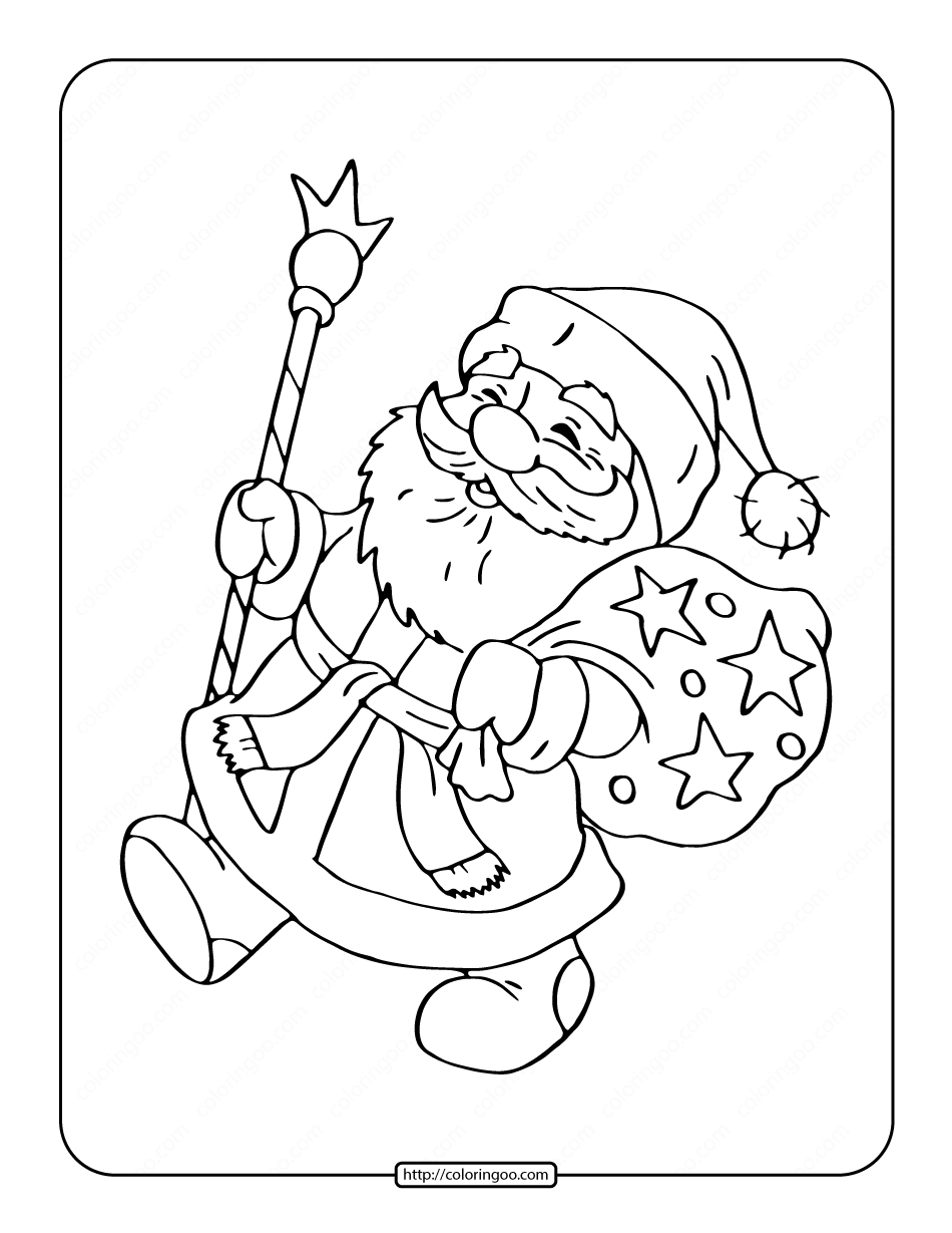 happy santa claus coloring page