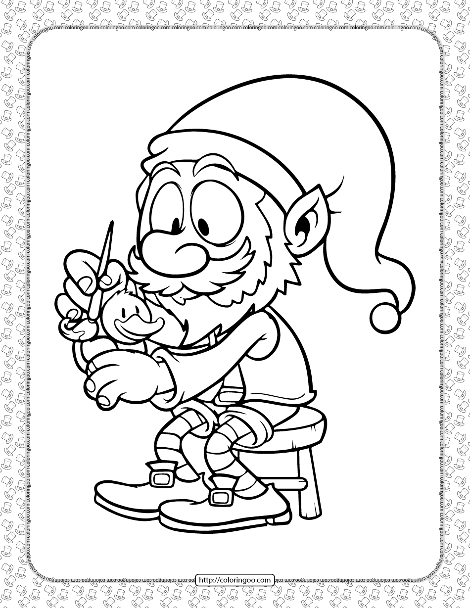 leprechaun painting a duck coloring page