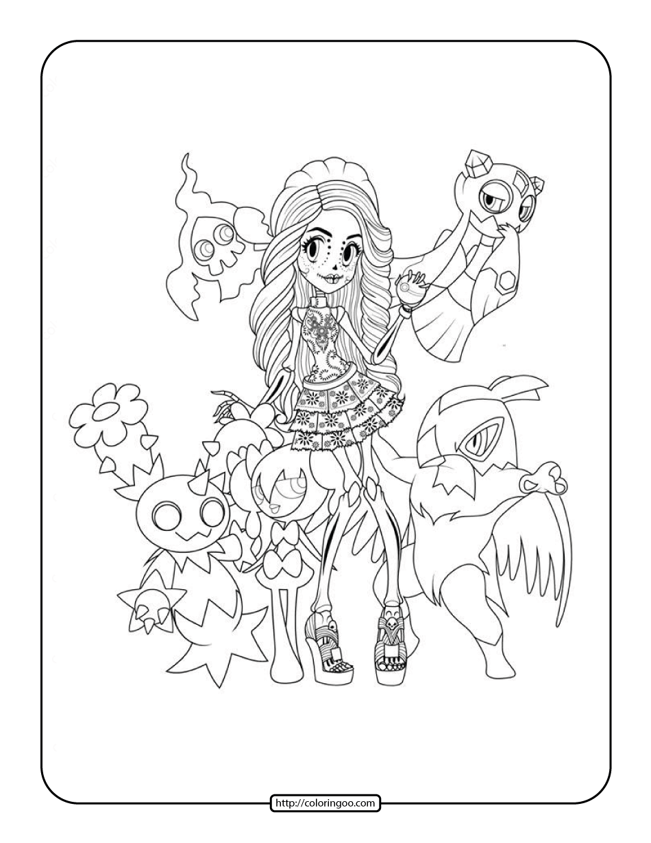 pokemon monster high coloring page