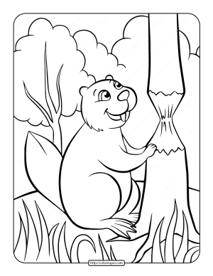 printable beaver coloring page