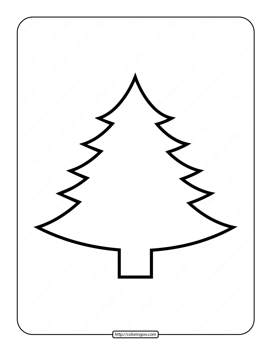 printable blank christmas tree coloring page
