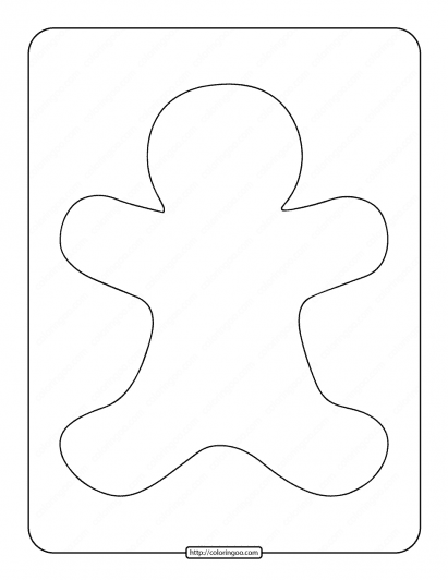 printable blank gingerbread man coloring page