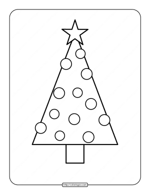Printable Christmas Tree Coloring Page 02
