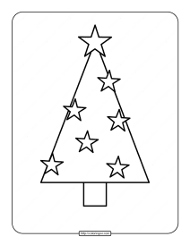 Printable Christmas Tree Coloring Page 05