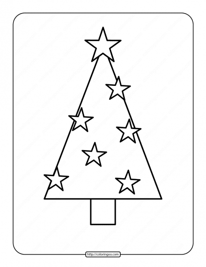 printable christmas tree coloring page 05