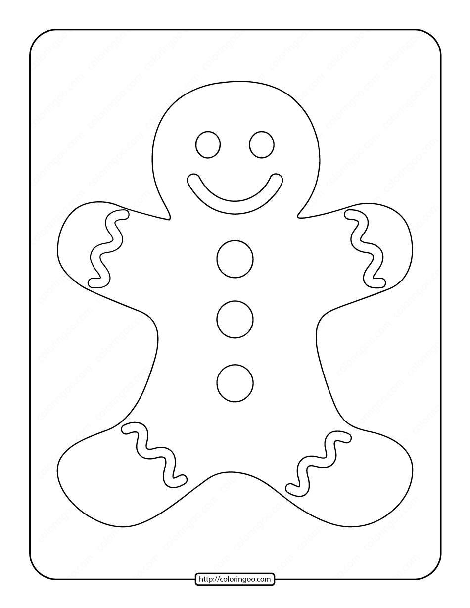 printable gingerbread man coloring page