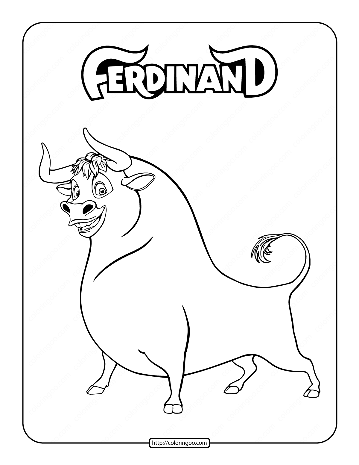 the bull ferdinand coloring page