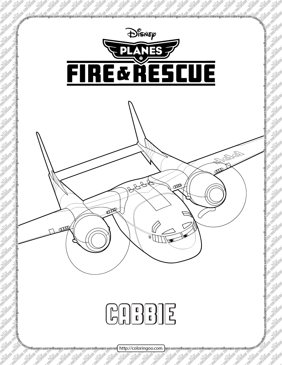 disney planes fire and rescue cabbie coloring page