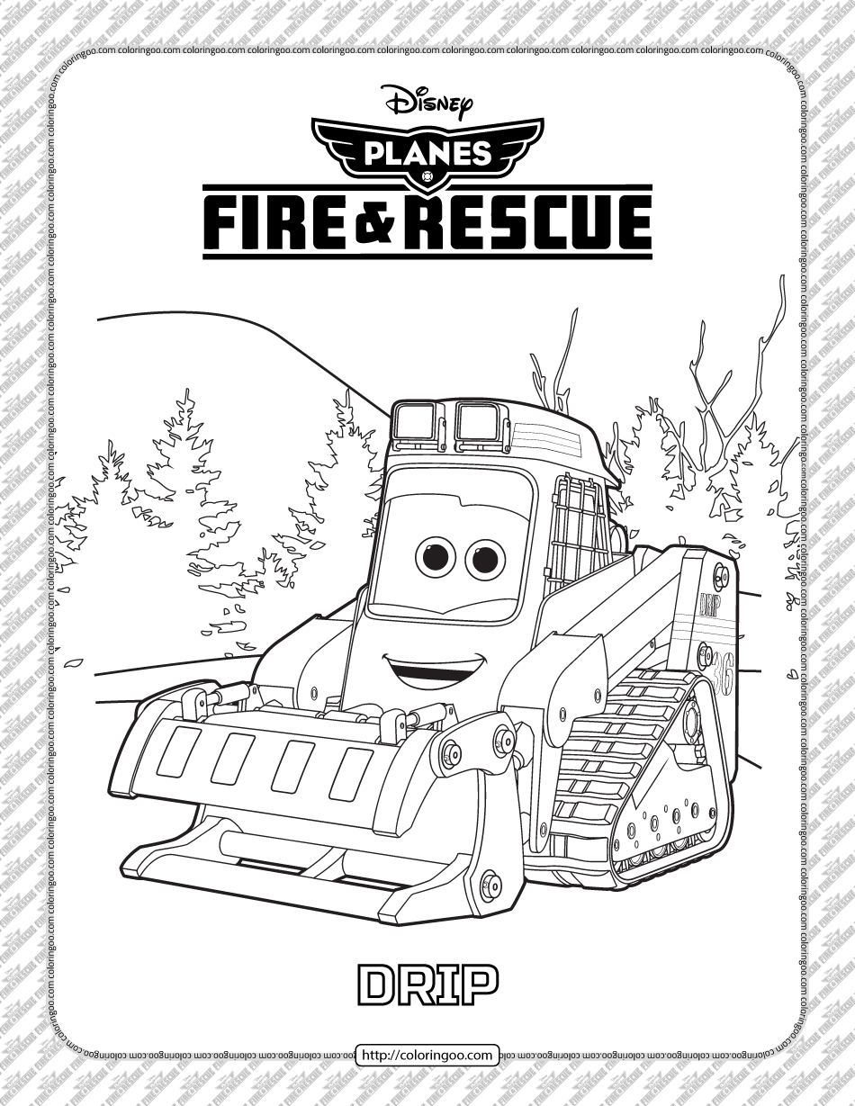 disney planes fire and rescue drip coloring page