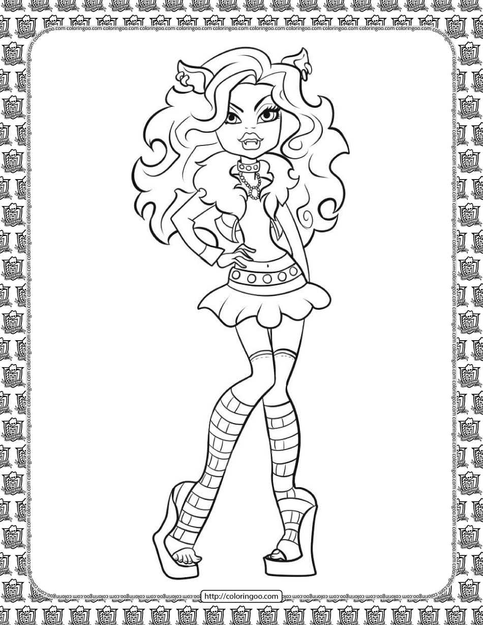 monster high coloring page
