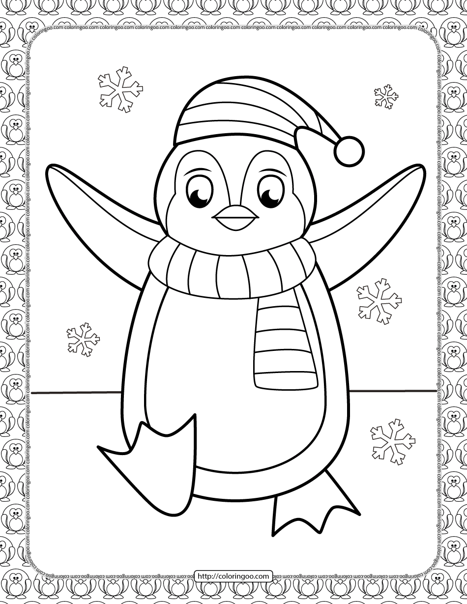 penguin coloring pages for kids