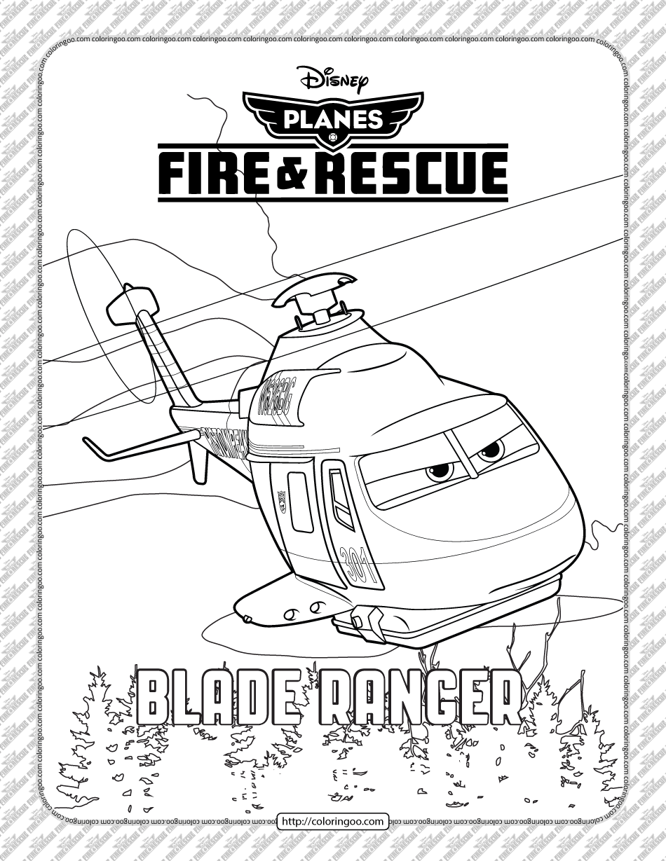 planes fire and rescue blade ranger coloring page